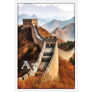 Picrit 11.5" x 21.5" Picture Frame, Poster Frame for Wall Mounting, White | Fits A3 Posters and Art Prints, Clear Shatterproof Cover, Horizontal or Vertical Wall Mount, Gallery Wall, 1 Pack