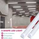 6 Pack 4FT 60W LED Shop Light, V Shape Integrated T8 LED Tube Light, 6600LM, 6000K Super Bright White,high Output Linkable with Plug for Garage, Workshop,Basement,Warehouse