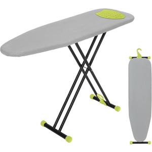 Ironing Board Full Size 54x14, RAINHOL Height Adjustable Iron Board with Thick Padded Cover and Smart Hanger, Heavy Duty Foldable Ironing Table with Silicone Pad Iron Rest, Gray