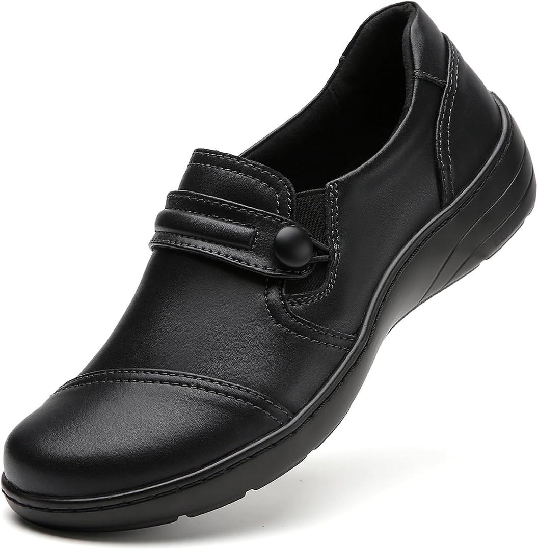 QAE Loafers for Women Orthopedic Loafers for Women Comfortable Women's Flat Slip-Ons Shoes for Dress Work Business Casual (8, Black) QAE Loafers for Women Orthopedic Loafers for Women Comfortable Women's Flat Slip-Ons Shoes for Dress Work Business Casual (8, Black)