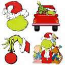 4 PCS Christmas Tables Centerpieces Decorations for Home Wooden, Christmas Tiered Tray Decorations Set for Kitchen Office Home Indoor Mantel Decorations