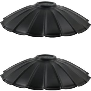 Crapyt 2 Pcs 9.84" Metal Cone Lamp Shades Iron Lampshade Industrial Pendant Light Shade Replacement Vintage Bulb Guard for Pendant Light Table Lamp Hanging Ceiling(Black)