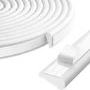 196 Wedge-Shape Window Weather Stripping Door Seal Strip,Self-Adhesive Foam Soundproofing Frame Winter Insulation for Front Exterior Door,Noise Cancelling Window Inserts,White (16.5 Ft (196 in))