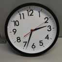 AKCISOT Wall Clock 10 Inch Silent Non-Ticking Modern Clocks Battery Operated - Analog Small Classic for Office, Home, Bathroom, Kitchen, Bedroom, School, Living Room(Black)