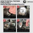 59350 Stretch Belt Installer for Extra-Deep Double Pulleys, Works on Ford 3.5L and 3.7L Engines, GM 5.3L and 6.2L Engines, Replaces 59560 & 59370