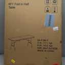 Fold in Half Folding Table 6ft, Indoor Outdoor Heavy Duty Portable Folding Plastic Table (6FT)