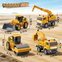 KukuFun 4-Pack Truck Toys for Boys 3-5 Year OldConstruction Sandbox Toy Set with ExcavatorIndoor/Outdoor Sand Toys for Kids Toddlers Girls Age 3-8Birthday Gifts, 8.3 inches