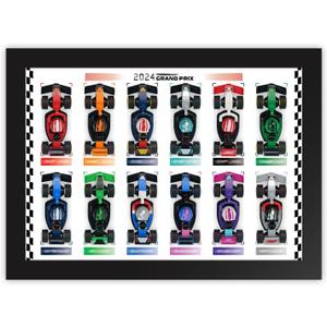 Display Frame for Lego Collectible Race Cars - 66796, Wall Display Board & Desktop Showcase, for Motorsport Fans, Sleek Design (White)