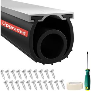 Garage Door Seals Bottom Rubber - Jobon 10 Ft Heavy-Duty Garage Door Weather Stripping Bottom Seal with Pre-drilled Aluminum Track Retainer Kit, Easy Installation for Home & Commercial