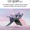 LG gram Laptop 16T90Q 2-in-1 16" Touchscreen, Intel Evo 12th Gen Core i5, 16GB RAM, 512GB SSD, Windows 11, Green