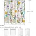 Floral Shower Curtain Yellow Purple Wildflower Spring Botanical Nature,Boho Floral Fabric Shower Curtain for Bathroom Decor 72x72 Inch