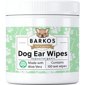 Dog Ear Cleaner Wipes | Bulldog, French Bulldog, Pug, English Bulldog | Cleans & Soothes Ears, Wrinkles, Folds, Tear Stain (Dog Ear Cleaner Wipes)