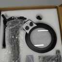 KIRKAS 12X Magnifying Glass with Light and Stand, Any Color Modes & Stepless Brightness LED Magnifying Lamp with Clamp, 2-in-1 Magnifier Glass Lens Desk Lamp for Crafts Hobby Reading Close Work