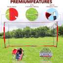 Storgem Soccer Goal,Soccer Net,Soccer Goals for Backyard,with Bow Frame,Collapsible Metal Base and 15 Training Cones 14x7Ft