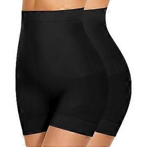 Seamless Slip Shorts for Women Under Dress Shaping Boyshorts Panties Tummy Control Shapewear(2 Pack Set, S)