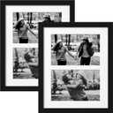 eletecpro 8x10 Set of 2 Picture Frame Collage with Mat Display Double 4x6 Photos or 8x10 Photo without Mat, Lightweight Frame and Acrylic Cover Multi Collage Frames for Wall Decor and Tabletop