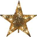 Kurt Adler 10-Light Gold Wire Treetop, 9-Inch