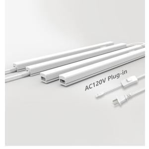 Leetdud Under Cabinet Lighting Plug in, 24 Inch 4 Pcs, Linkable AC120V 3CCT 3000K/4000K/5000K Ultra Slim, LED Under Cabinet Lights for Counter Light, Kitchen, Shelf, Sink, Workshop, Desk, White