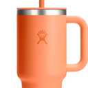 Hydro Flask Travel Tumbler with Handle, Lid and Straw - Insulated Stainless Steel in 32 Oz Nectar Orange