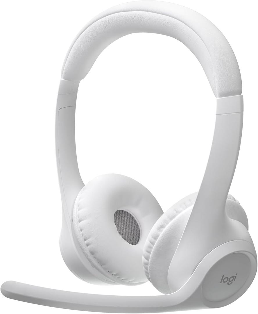 Logitech Zone 300 Wireless Bluetooth Headset with Noise-Canceling Microphone, Compatible with Windows, Mac, Chrome, Linux, iOS, iPadOS, Android  Off-White