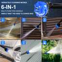 AZZUNO Cordless Pressure Washer, 850PSI Portable Pressure Washer, 4000mAh Powerful Washer with 6-in-1 Nozzle, Handheld Power Cleaner for Car, Home Cleaning & Garden Watering Blue