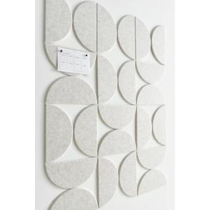Large Bulletin Board Kit 48x36- Minimalist Wall Art to Replace Your Old Cork Boards for Walls for Office Decor - 24-Pack Semi-Circle Felt Wall Tiles for Home Office Dcor (Limestone)