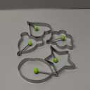 Egg Ring Molds for Cooking 5 Pack Griddle Egg Rings Stainless Steel Egg Cooking Rings Heart, Flower, Star, Micha, Round Pancake Mold Set, Yellow