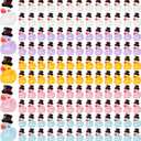 Soulchen 45 Pcs Christmas Mini Resin Ducks Tiny Snowman Ducks Bulk Small Figurine Winter Xmas Duck Miniatures for Gift Landscape Decoration Garden Accessories Party(Yellow, White, Pink, Purple, Blue)