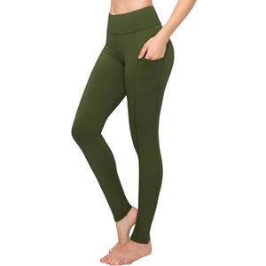 SATINA High Waisted Leggings for Women - Comfortable and Stretchy in Versatile Sizes and Colors (One Size Plus, Olive)