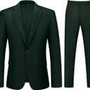 Mens Suit 2 Piece Suits for Men One Button Slim Fit Solid Jacket & Pants Tuxedo Set Business Wedding Party Prom L
