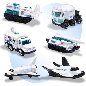 Oriate Diecast 6PCS Explore Space Spaceship Gift Set, Rocket, Space Probe, Mobile Lab Mini SpaceFleet Toys for Boys Girls 3 Years Old and Up Creative Gifts