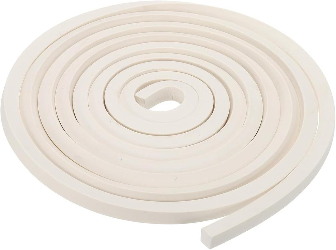 PATIKIL 3/8" Wx3/8 Tx9.8Ft Silicone Foam Seal Strip, High Density Square Solid Sponge Rubber Weather Stripping Cord for Sealing Gap Blocker Insulation, White