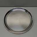 Large Stainless Steel Round Serving Tray,Metal Silver Bar Tray for Displaying Whiskey Flutes,Mirrored Finish Circular Platter,Trays for Home Decor.