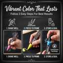 Loddie Doddie Chalk Markers - Pack of 24, 6mm Reversible Tips - Liquid Chalk Pens for Glass Surfaces & Windows - Erasable Pens for Chalkboard Calendar - Non-Toxic Chalkboard Markers