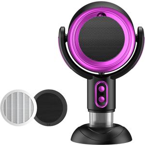 PuffHide Purifier & odor Away Purifier Fan Portable Rechargeble Adjustable Angle Puff-Hide odor Fan, Tabletop odor Purifier Filters for Removes odor (Black Purple)