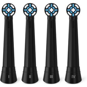 UPGRADEDAmuLumon Tooth-brush Heads Replacement, Compatible with Oral B iO Electric Toothbrush, for Oral B iO 3 4 5 6 7 8 9 10 Series Electric Toothbrushes (BLACK, 4 PACKS)