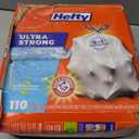 Hefty Ultra Strong 13 Gallon Trash Bags, Tall Kitchen Trash Bags 13 Gallon Size, Drawstring Closure, Continuous Odor Control, White, Clean Burst Scent, 110 Bags