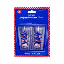 Patriotic Disposable Shot Glass 6 count