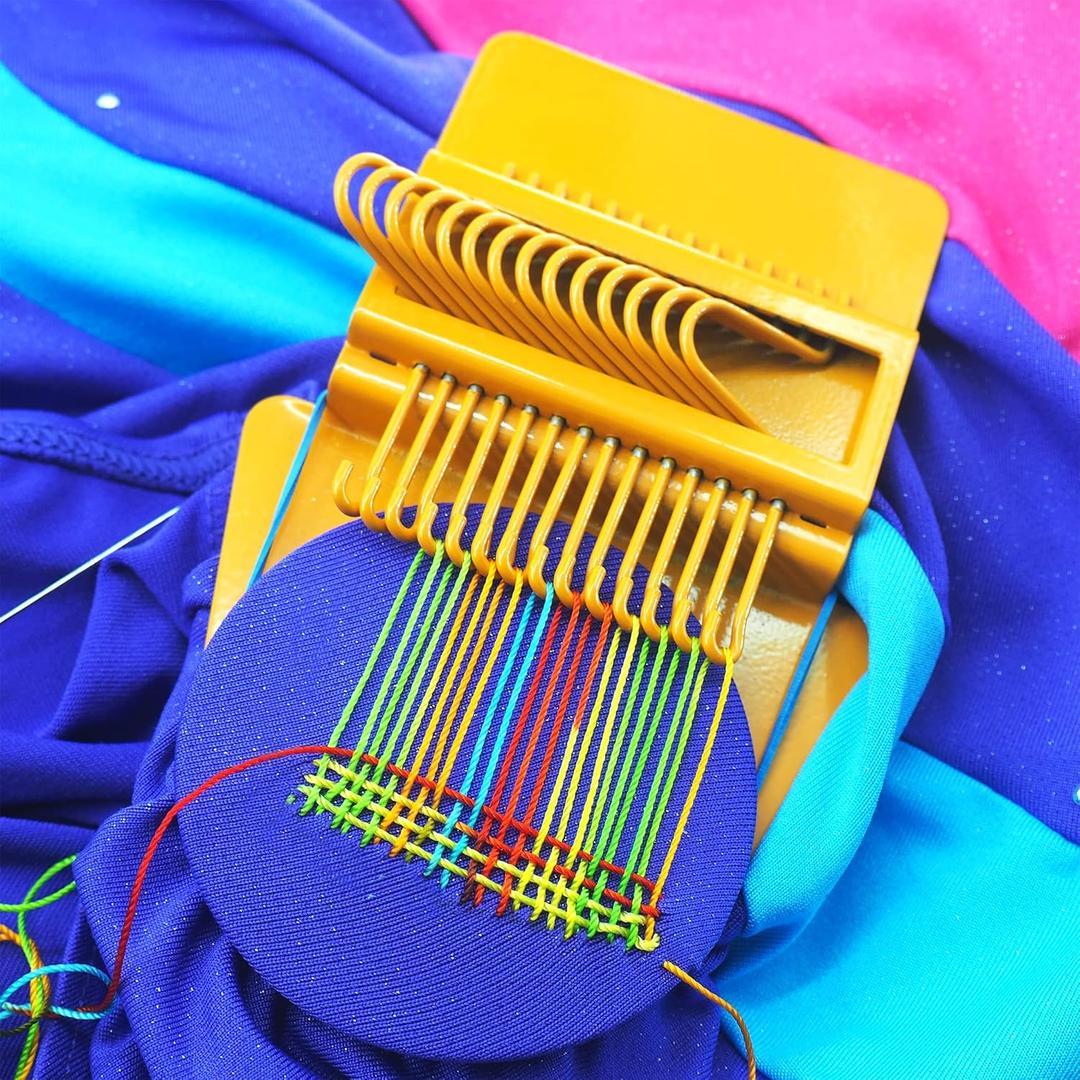 Speedweve Style Darning Loom, Small Weaving Loom for Visible Mending Jeans, Weave Tool for DIY Artful Patterns, Repair Fabrics (14 Hooks)