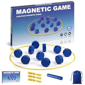 Magnetic Chess Game with 24 TravelStones, Magnet Chess 3 String & Portable Storage Bag, for Family & Party & Travel & Camping, Exciting Magnetic Game for Family Game Night