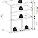 Furinno Pasir 3 Tier Display Bookcase, White, 3-Tier Wide