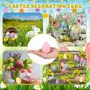 Beeveer 50 Pcs Plastic Easter Eggs Bulk for Easter Hunt 1.6 x 2.4 Inch Colorful Hanging Plastic Eggs for Basket Fillers Party Favor DIY Crafts Decoration(Lovely Color)