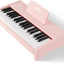 STRICH 37 Keys Kids Piano Keyboard, Mini Digital Piano for Kids, Volume Adjustable, Music Book, Wood Piano for 3+ Girls and Boys, Pink Color, SEK-37
