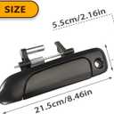 Set of 4 Exterior Door Handles for Honda Civic 2001-2005,Front Rear Driver & Passenger Side Replaces 72140S5DA02, 72180S5DA02, 72640S5DA01, 72680S5DA0, Smooth Black