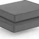 Outdoor Chair Cushions Set of 2, Waterproof Patio Chair Cushions, Outdoor Patio Furniture Replacement Seat Cushions, 17 x 16 x 2 inch, Dark Grey