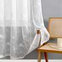 YoungsTex Lace Sheer Curtains 63 Inches Length for Living Room with Embroidered Pattern, Rod Pocket White Drapes Boho Lightweight Light Filtering for Bedroom, 2 Panels, 52 X 63 Inch