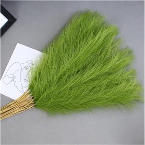 decoration 55cm 10/20pc Artificial Fake Pampas Decoration Flower for party Table Home Decoration Faux Reed Wedding Decor Flower Arrangement Artificial flower ( Color : Grass green , Size : 20pcs )