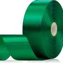 2 x 60 Yards Green Satin Ribbon 1-1/2 Inch, Solid Polyester Fabric Ribbon for Gift Wrapping, Crafts, Flower Bouquet, Wedding, Festival, Christmas, Halloween