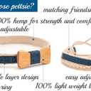 Pettsie Adjustable Dog Bow Tie Collar with Matching Owner Friendship Bracelet  Stylish & Durable Pet Accessory, Soft Hemp & Cotton, Secure D-Ring, Gift-Ready Set, Small, Blue