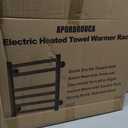 Electric Towel Warmer Wall Mounted, 6 Bar Heated Towel Rack with Intelligent Timer & Temp Control, Plug-in/Hardwire, Left and Right Compatible